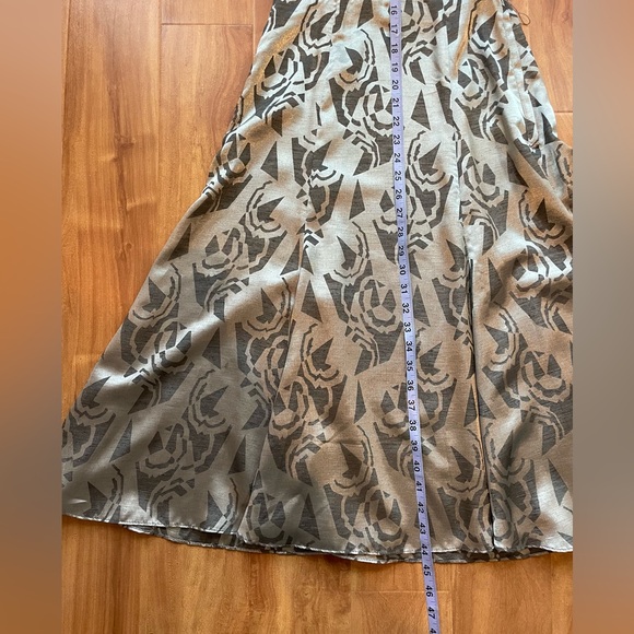 Vintage Elegant Silver Foil ‘Tobi’ Long Sleeve Belted Cocktail Dress Size Small - Picture 10 of 11